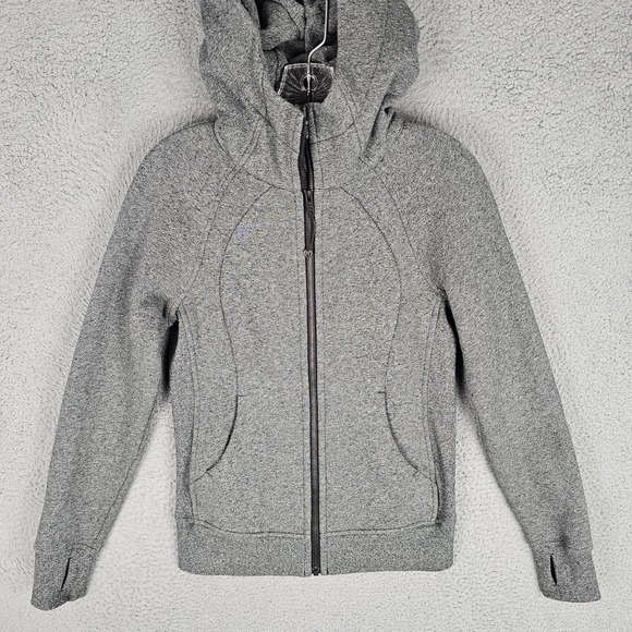 lululemon athletica Tops - Lululemon Scuba Hoodie Womens 4 Heather Long Sleeve Zip-Up LW4AFPS